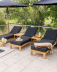 Highest Quality Teak Outdoor Chaise Lounge Chairs With Sunbrella Cushions