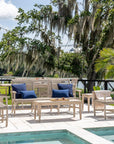 Gray rope patio sofa