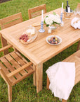 Modern Teak Outdoor Dining Chair With Arms