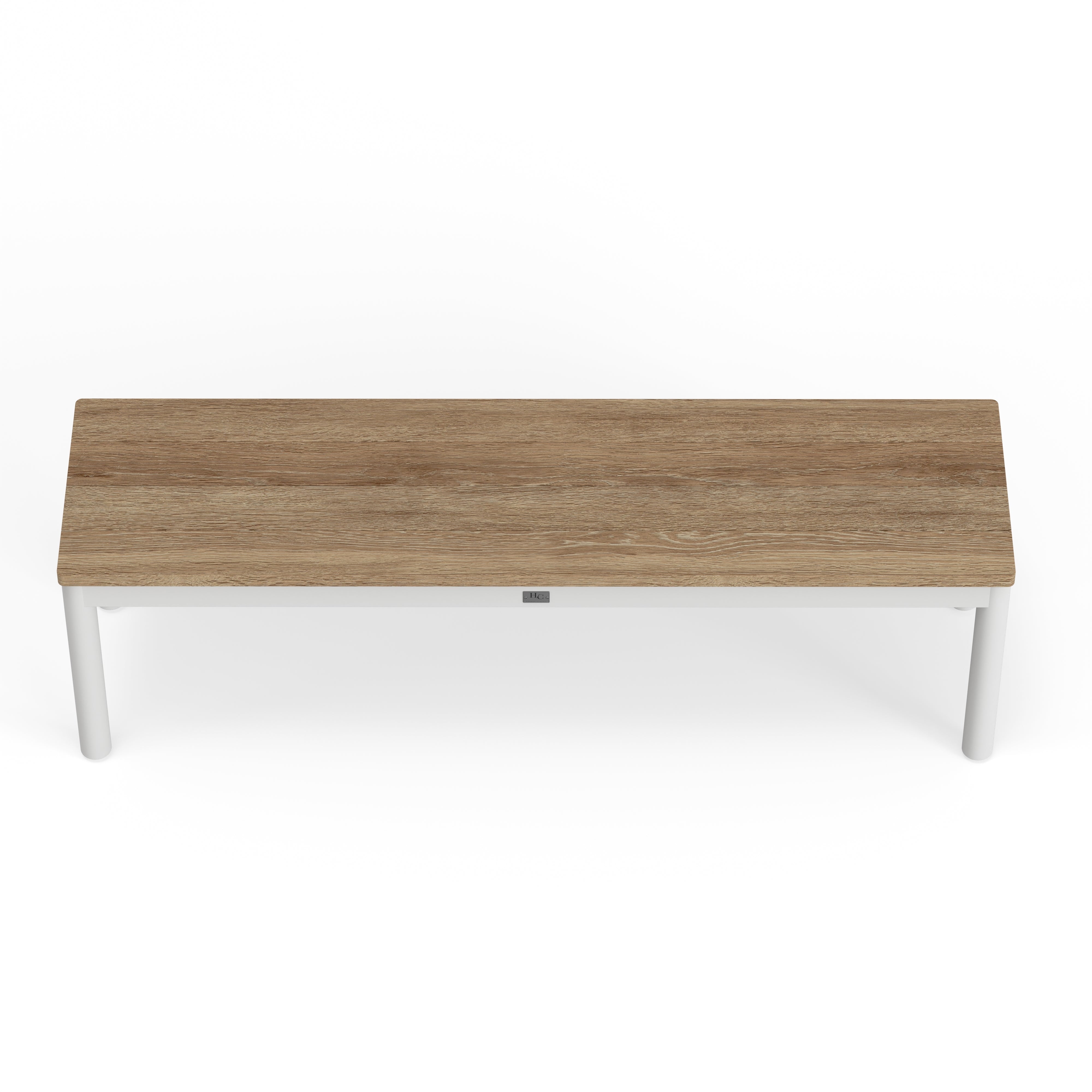 Outdoor White Teak Bench