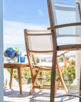 Modern Outdoor Teak Sling Folding Chairs
