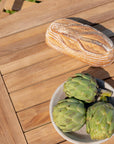 wood dining table outdoor with leaf
