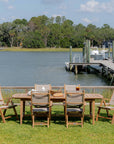 Teak outdoor dining chairs