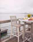 Luxury Gray Teak Bar Table