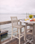 Gray weathered outdoor bar chair